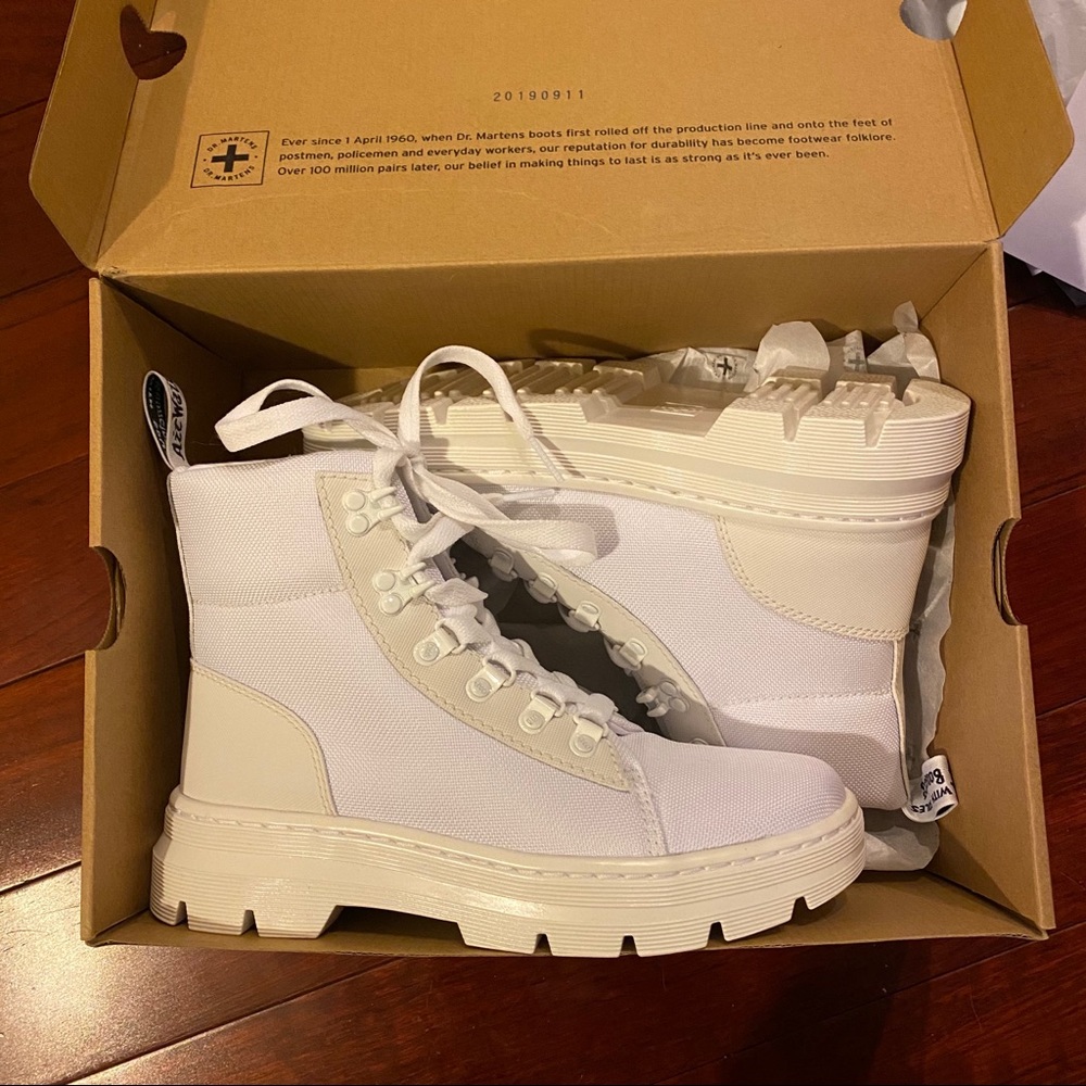 White Dr. Martens Combat Boots - “COMBS W”